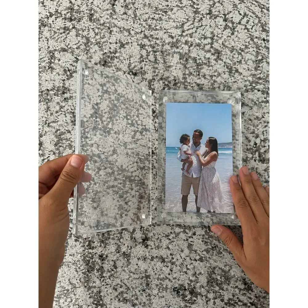 9 Pack 4x6 Magnetic Acrylic Picture Frames Clear Double Sided Tabletop